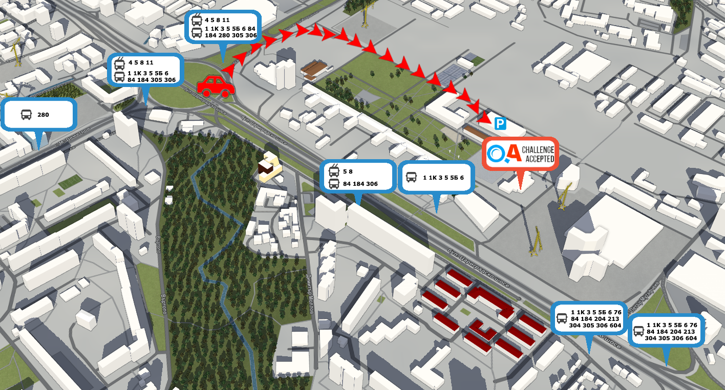 Map of the area around Sofia Tech Park